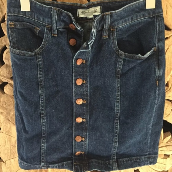 Madewell button mini skirt Pfeiffer wash size 27 - Picture 4 of 5